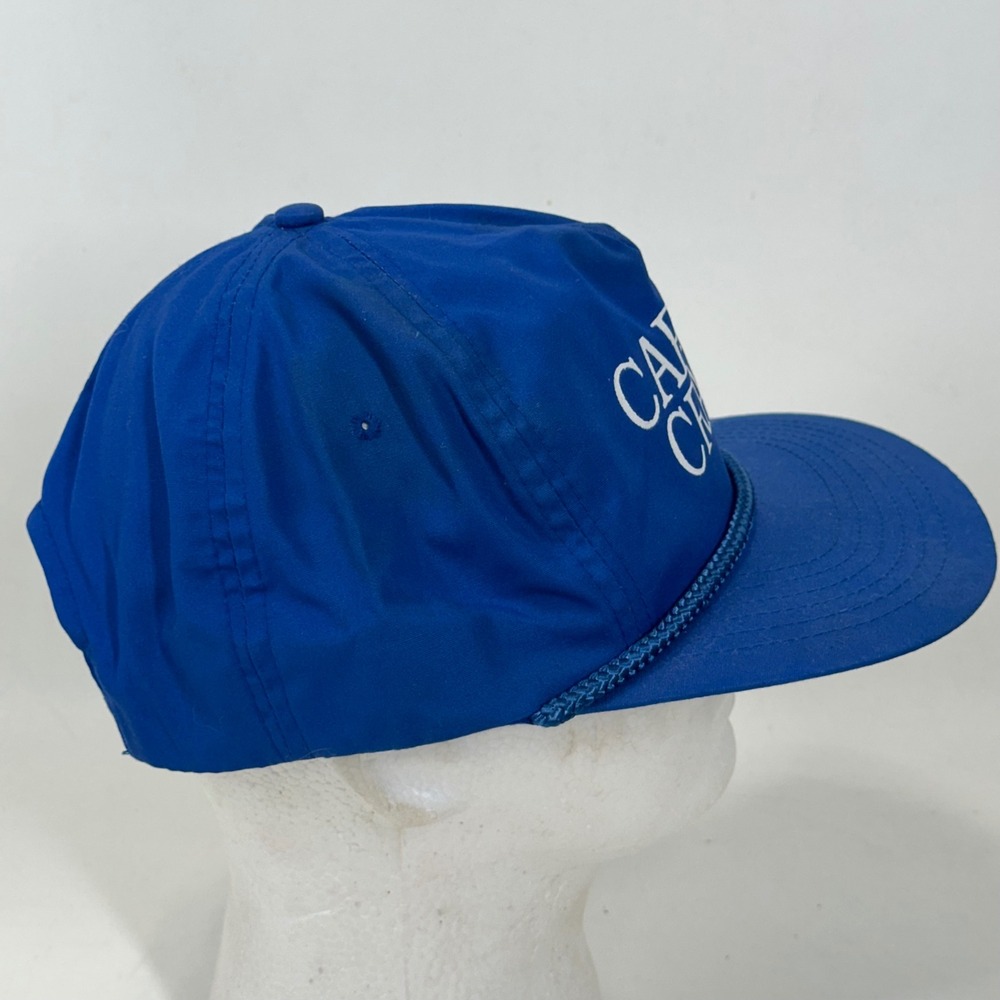 Vintage Carpet Craft Blue Snapback Hat Rope Brim Designer Award Cap Mens - Picture 5 of 7